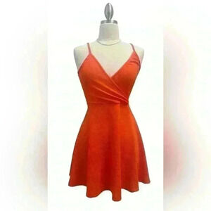 Sexy wraparound orange maxi dress